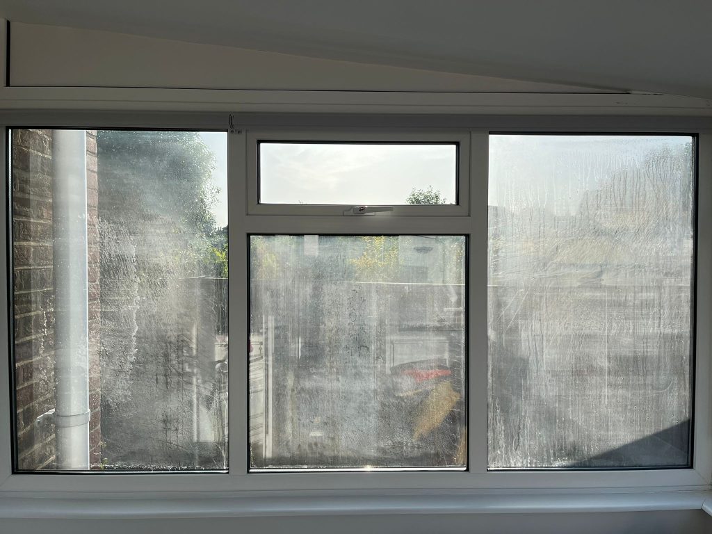 before double glazing condensation blown