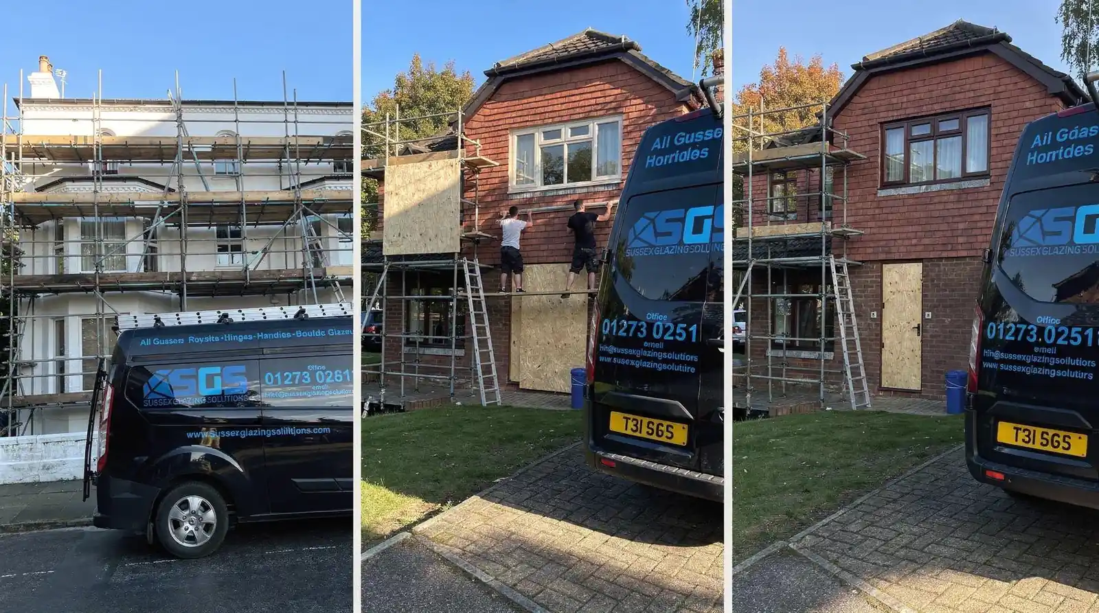 Boarding up broken windows and doors prevents further damage and protects belongings from the elements