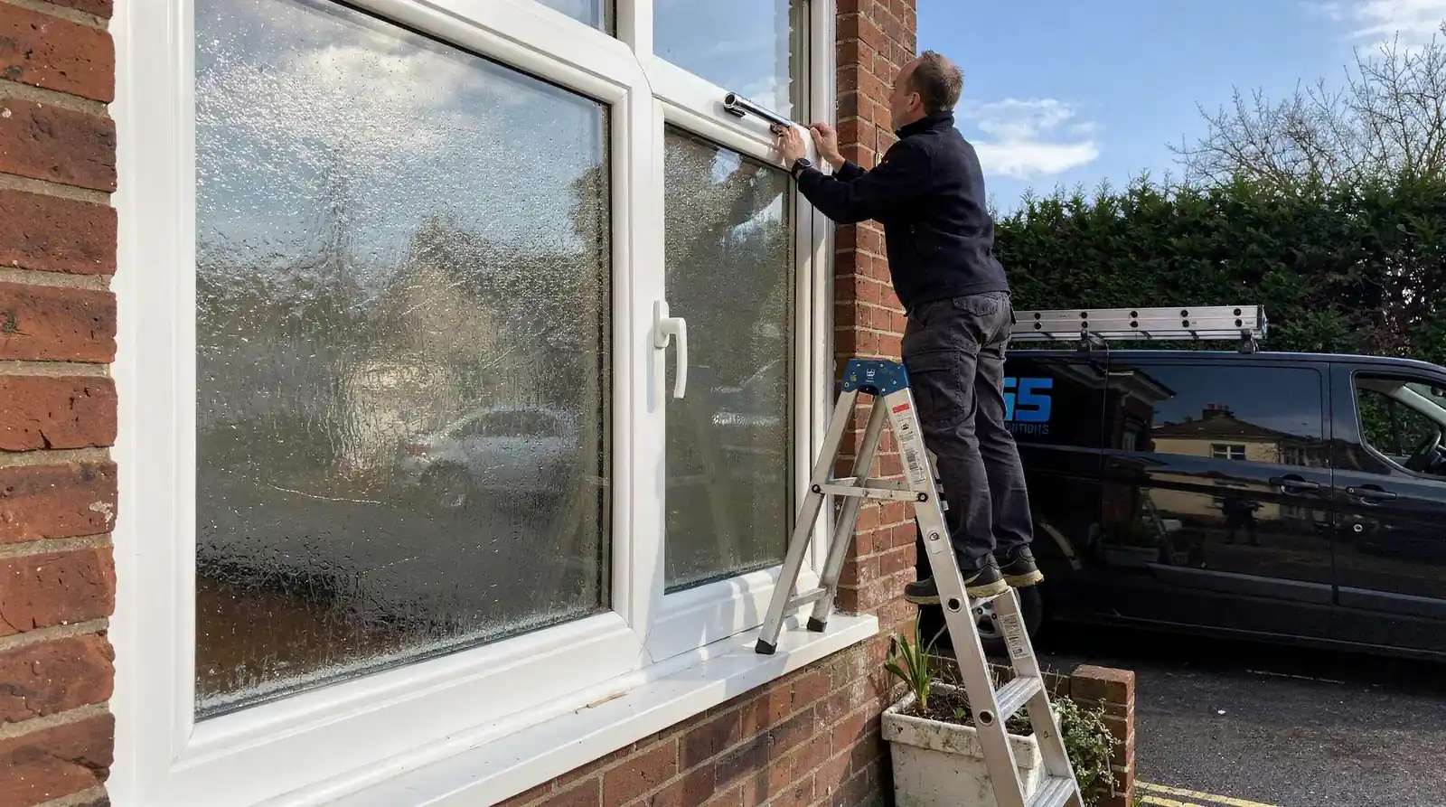 Condensation between panes and cracked or broken glass are common signs that a window needs