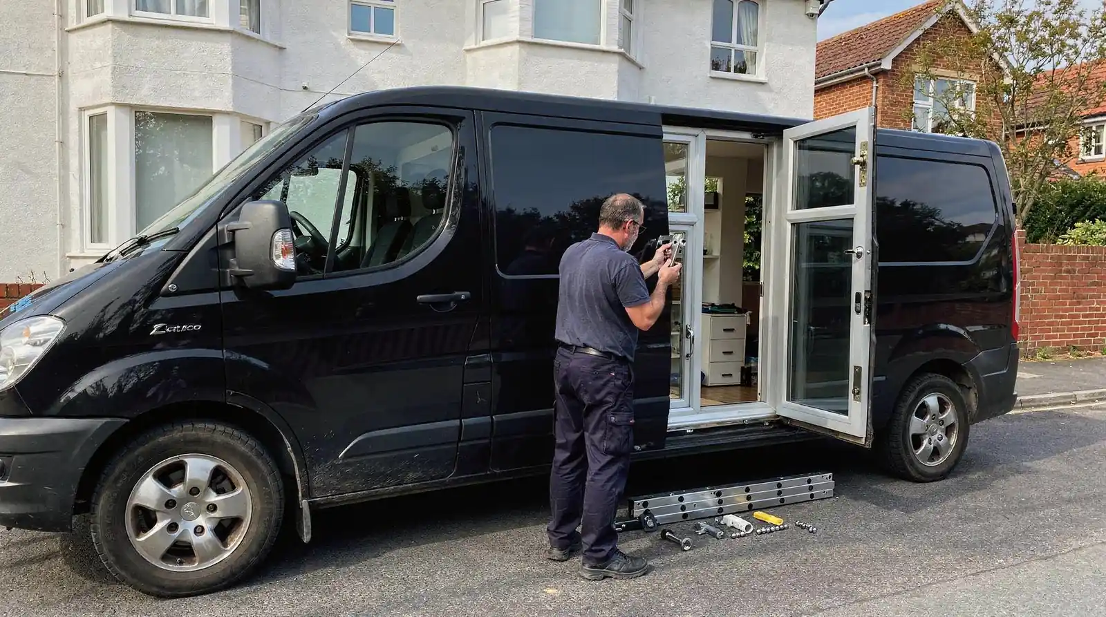 To reach a barrel lock, the door handle must come off first, followed by removing